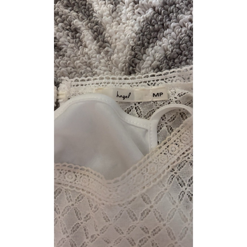 hazel Women's Flower Lace Blouse Ivory Boutique Boho W Tank Boutique 65$ Med Pt - Picture 3 of 4